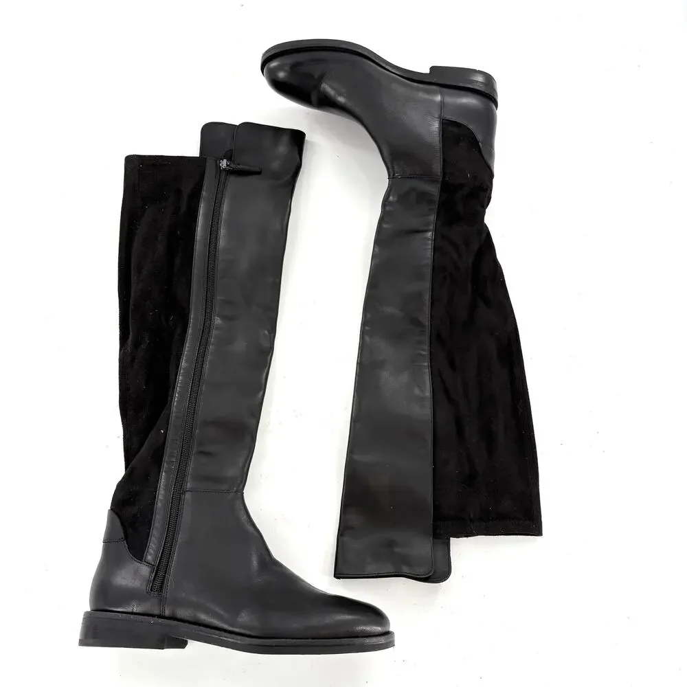 Cole Haan Isabelle Over the Knee Boots 7 Black NWOT Tall Riding Academia Capsule